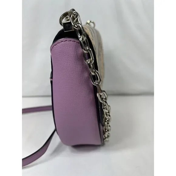 KATE SPADE NEW YORK MEDIUM‎ CHAIN SADDLE BAG ROBYN EXOTIC PINK MAUVE - Picture 7 of 16